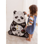 Manipulačná doska / Activity board Panda so stojanom – sivá - 71 × 61cm